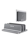 OMOTON [Updated Version] Vertical Dual Stand for Laptops, Dual Desktop Laptop Stand Holder with Adjustable Dock (Fits Laptops up to 17.3 Inches) for All MacBook Air/Pro (Grey)